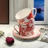 Cups Saucers Luxury Jungle Tiger Coffee Cup Home Office Mug With Saucer Breakfast Milk Juice Tea Handle Ceramic Gift