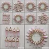 Charms Natural Stone Rose Quartz Zhexagon Prism Vorm Kristal Gold Hangers voor sieraden maken Groothandel drop levering bevindingen Compon DHW9L