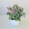 Fleurs décoratives 1Pc en pot fleur artificielle faux plantes vertes pour scène jardin mariage maison bureau meubles fête décoration accessoires
