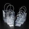 Clear PVC Gift Bags Met Handvat Baby Shower Bruiloften Gunst Transparante Gift Wrap Bag Herbruikbare Bloem Boeket Inpaktas TH0763