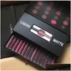 LIG BLISS 16 KOLORY /ZESTAW MATT Piękno Liquid Lipstick Make Up Waterproof Długo trwałe lipgloss trofeum żona Vixen Drop dostarczenie zdrowie dhjyq