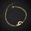 Stainless Steel Initial Bracelets Thick Chain Capital Letter Charm Bracelet for Girls Birthday Jewelry