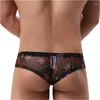 MUITAS PONTAS SEXY Mens boxers shorts Man Transparent Underwear Men