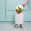 Waste Bins Trash Can with Lid Waste Basket Nordic Style Modern Garbage Cans for Kitchen Bathroom Bedroom 7L Trash Bins 230306