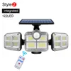 Lumières d'inondation solaires lumineuses superbes de 20w 122/333led IP65 lampe solaire intérieure extérieure imperméable avec l'angle d'éclairage large de tête réglable