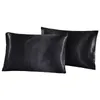 Pillow Case 2PCS 51x76cm Satynowa jedwabna poduszka emulacja Łóżka Solidne Ochraniacz Okładki Pokrywa Poduszki Przypadki