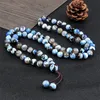 Fili di perline 8mm Mala Perline Bracciale Agate di fuoco naturali Pietra di onice Collana fatta a mano per donne Uomini Braccialetti di meditazione curativa