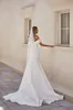 Abiti da sposa sexy a sirena taglie forti con perline cristalli maniche corte spalle scoperte senza spalline treno drappeggiato pieghe abiti da sposa244s