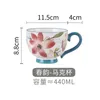 Tassen Handbemalte Retro Topf Bauch Becher Haushalt Hohe Wasser Tasse Haferflocken Unterglasur Farbe Keramik Tee Saft Kaffee