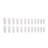 Faux Ongles 24 Pcs Long Rose Laiteux Ballet Presse Sur Ongles Conseils Conception Simple Couverture Complète Cercueil Portant En Gros