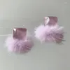 Stud Earrings Imitation Mink Hair Plush Balls Diy Craft Supplies Pendant Embellishments Accessories Pompoms Material