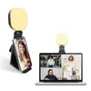 Selfie Lights LED şarj edilebilir kliple Video ışığı kliple doldurun, iPhone, Android, iPad, dizüstü bilgisayar için 5 ışık modu, makyaj, selfie, vlog, video konferansı için ayarlanmış