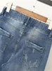 Jeans da donna Donna Estate Autunno Baggy Jeans elastici in vita Pantaloni strappati stile coreano Donna 100 kg Pantaloni Harem larghi Panno 230306