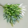 Decorative Flowers Artificial Willow Bouquet Silk Fake Leaves Faux Foliage Jungle Wedding Backdrop Decor Vine Party Home Plant