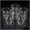 Verres à vin 1 Set Verre Skl Tête Coupe Vodka Whisky Thé Bouteille Carafe Avec 6 221110 Drop Delivery Maison Jardin Cuisine Din Dhknm