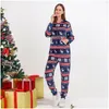 Aile Eşleşen Kıyafetler Noel Pijamalar Pazlanı Anne Kızı Baba Bebek Çocukları Sweetwear Mommy and Me Nightwear Giysileri Del Del Dhuhq