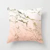 Kussen Rose Goud Pink Marble Textuur omvat Nordic Geometric Pillowcase Livingroom Banke Bank Decoratieve kussens