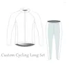 Racing Set Wulibike Custom Cycling Jersey Men's Long Sleeve Bib Set Logo Team Apparel Anpassa personlig anpassad kläddräkt