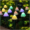 Led Strings Solar Lamps Outdoor Mushroom Lights For Garden Decoration Ip65 Waterproof Garland Patio Backyard Fairy Lamp Drop Deliver Dhykl