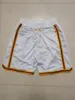 Basketball Shorts 8 24 Bryant White Yellow Running Sports Clothes with Zipper Pockets Size S-XXL Mix Match Order High Quality Ed