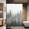 Window Stickers Film Integritet Foggy Forest Non Adhesive Glass Sticker Sun Protection Heat Control Coverings for HomeDecorWindow
