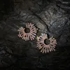 Kolczyki Dangle Luksusowe nieregularne metalowe kolczyki wielokolorowe dla kobiet Circle Party Rhinestones Akcesoria biżuterii