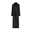 Women's Sleepwear Flannel V-Neck Winter Robe Women&Men Bathorobe With Belt Full Sleeve Warm Negligee Thicken Ultra Colar Fleece Home