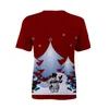 Magliette da uomo Natale Stampa 3D Moda T-shirt a maniche corte da uomo e da donna Materiale morbido Outdoor Casual Allentato Bambini