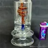 Hookahs Spiral Hookah Glass Bongs Accessories, Glass Smoking Pipes Färgglada mini Multi-färg Handrör Bästa sked Glas