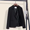 Abiti da donna Blazer Abito da lavoro nero Cappotto Donna Slim Coreano Casual Petite Top Abito Abito autunno e inverno Blzer Abbigliamento taglie forti per donna 230306