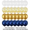 40st Navy Blue Gold Silver Metallic Balloon Golden Confetti Ballon Baby Shower Boy Birthday Wedding Party Decoration