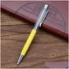 Stylos à bille Creative Diy Blank Pen Étudiant Paillettes Écriture Colorf Crystal Ball Drop Delivery Office School Business Industrial Sup Dhmzi