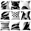 Pillow Black And White Abstract Painting Cover Polyester Plush Graffiti Print Sofa Decorative Throw Pillows