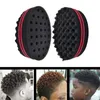 Çift kenarlar Bükümlü Saç Fırçası Sünger Fırçası Doğal Afro Bobin Bükümleri Bobin Dalgaları Dalga Dread Sünger Fırçaları Saç Stil Araçları