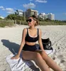24SS Sommer Strand Sonnenschein Damen Bademode Designer High-End-Bikini C Buchstabe Diamant Ing Sexy einteiliger Badeanzug Zweiteilige Bikinis