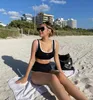 23SS Summer Beach Sunshine Womens Swimswear Swimsuit Designer Vice-end Luxury Bikini C Letter Diamond Sitching Sexy Swimsuit Bikinis من قطعتين