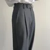 Spodnie damskie Capris Rziv Spring i jesień damski stały stały kolor wysokiej talii luźne spodnie szerokokątne nogi 230306