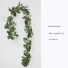 Декоративные цветы 200 см висят искусственные растения эвкалипт гирлянда листья листья шелковой фальшивый домашний роттан вертикальный садовый декор