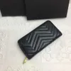 Portefeuille femme noir Zig Zag portefeuilles porte-cartes de crédit en cuir longue fermeture éclair marmont porte-monnaie mode amour pochette portefeuilles 2023