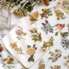 Gift Wrap 60 Pcs/Bag Vintage Retro Flowers Aesthetic Stickers Scrapbook Supplies Paper For Art Journaling Journal DIY Planners