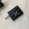 Moda damska krótkie portfele czarny projektant nadruk liter luksusowy nowy portfel kobieta portmonetka torba na karty Mini skórzana torebka na karty Hasp