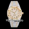 TWF V3 twf15400 A3120 Orologio da uomo automatico Oro 18 carati Quadrante con pavé di diamanti in argento con indici arabi Bracciale con diamanti 2023 Super Edition Gioielli per l'eternità Orologi ghiacciati