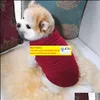 Tom Diy Dog Clothes Cotton Apparel Vest Pet Shirts Solid Color Tshirt för små medelstora hundar Katter Puppy Kitten Drop Delivery 2