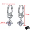 Polsino dell'orecchio Smyoue orecchino a goccia placcato oro bianco da 1 ct per le donne Gioielli da sposa scintillanti 100% argento massiccio 925 all'ingrosso 230303