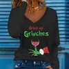 Women's Blouses Funny Christmas Geek Letters Printed Lady Shirts Blusas Casual V Neck Women Tops Pullover Fashion Long Sleeve Blouse