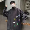 Herrtröjor män superstorlek mjuk all-match förtjockning streetwear koreanska chic överdimensionerade tröjor män varma tröjor