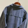 Giacche da donna Grigio scuro Coreano Tasca grande Denim corto Donna Chaqueta Mujer Giacca di jeans a maniche lunghe Cappotto Donna Capispalla casual allentatoWome