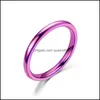 Anelli a fascia 2Mm Anello sottile in acciaio inossidabile Oro rosa Nero Per donna Uomo Minimalista Coda Gioielli Festa Semplice Regalo di moda Taglia 4 a 1 Dh5On