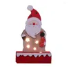 Christmas Decorations HwCartoon Luminous Wooden Painted Old Man Ornaments Festival Mall Window Decoration El Shopping