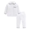 Pajamas Mudkingdom Boys Pajamas Set Plain Collared Solid Long Sleeve Spring Autumn for Kids Sleepwear Clothes Suit Toddler Homewear 230306